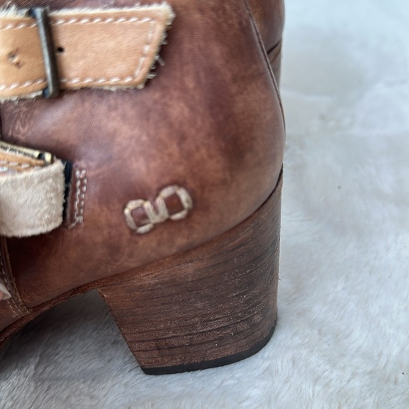 Bed Stu Benchmade Western Leather Ankle Boots With Buckles Straps Zip Women 9 - Picture 2 of 11